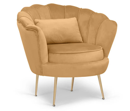 Velvet Gold 2 + 1 Seat Accent Loveseat Sofa Set MARGHERITA