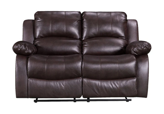 Faux Leather Brown 2 Seater Manual Recliner Sofa SETTEE