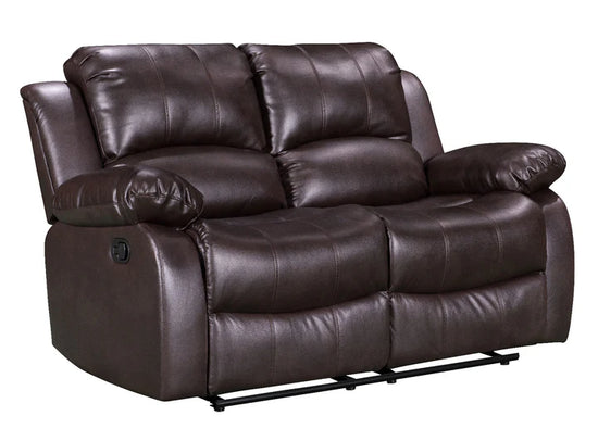 Faux Leather Brown 2 Seater Manual Recliner Sofa SETTEE
