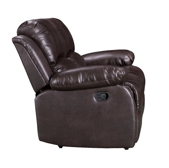 Faux Leather Brown 2 Seater Manual Recliner Sofa SETTEE