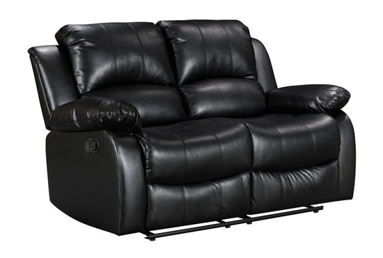 Faux Leather Black 2 Seater Manual Recliner Sofa SETTEE