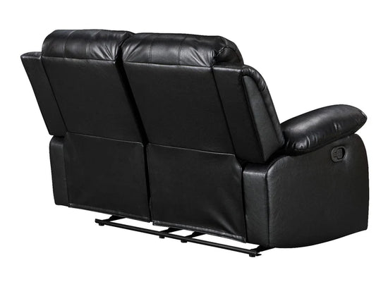 Faux Leather Black 2 Seater Manual Recliner Sofa SETTEE