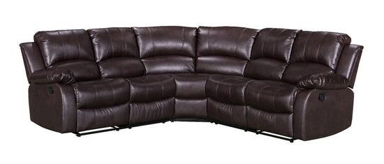 Faux Leather Brown 2C2 Manual Recliner Corner Sofa SETTEE