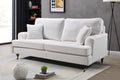 Teddy Boucle Fabric White 3 Seater Bella Sofa with Plain Cushions ASBURY