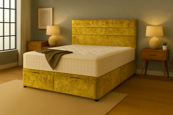gold crushed velvet bed