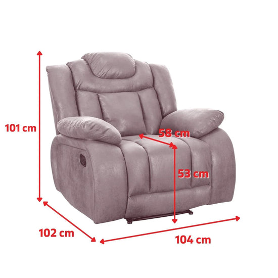 Faux Leather Brown Manual Recliner Chair CLASSICO